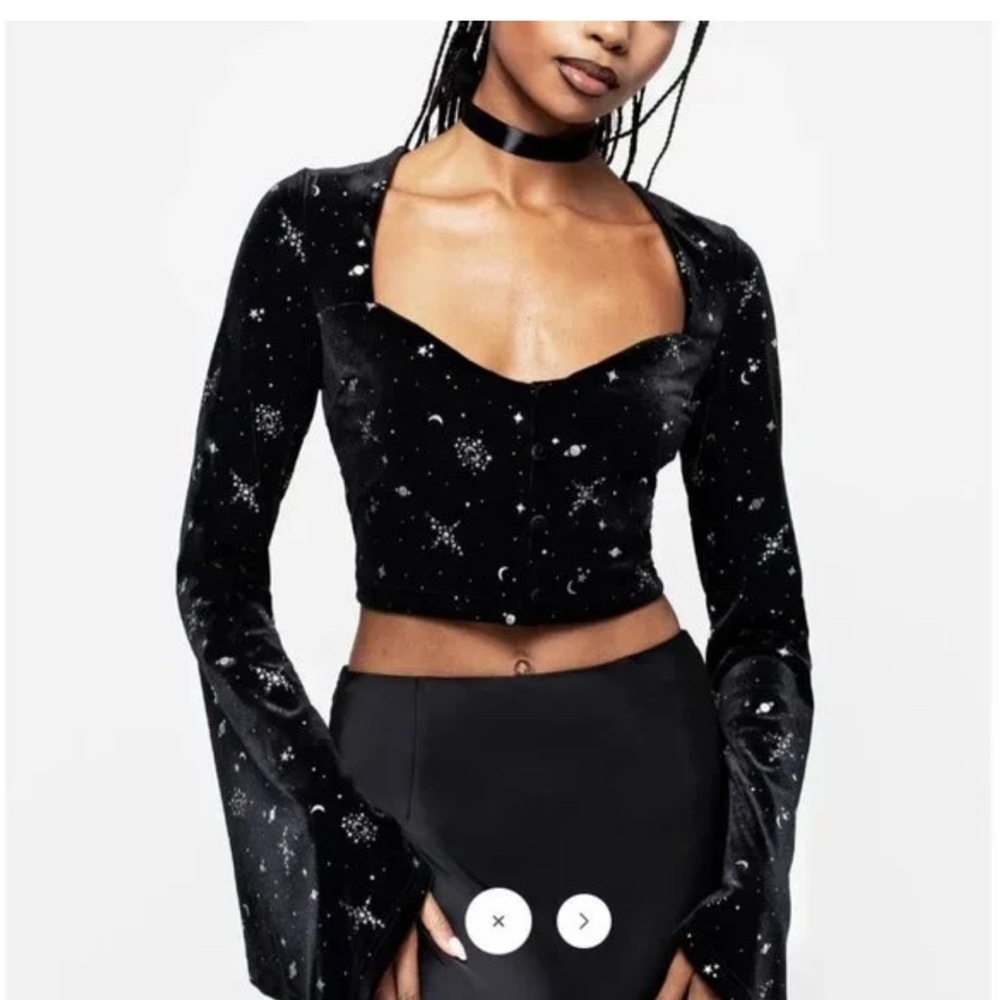 Disturbia Bell Sleeve Celestial Corset Top